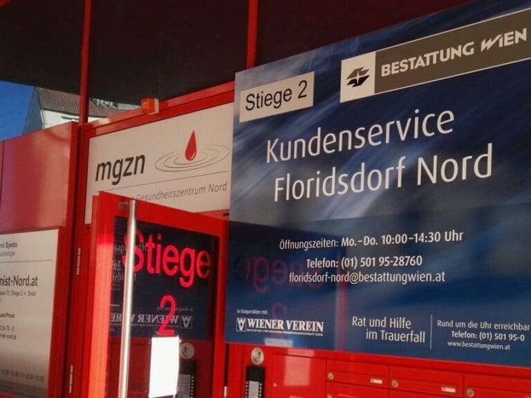 Geschäft mit dem Tod gleich beim Spital — Bild: Unzensuriert.at