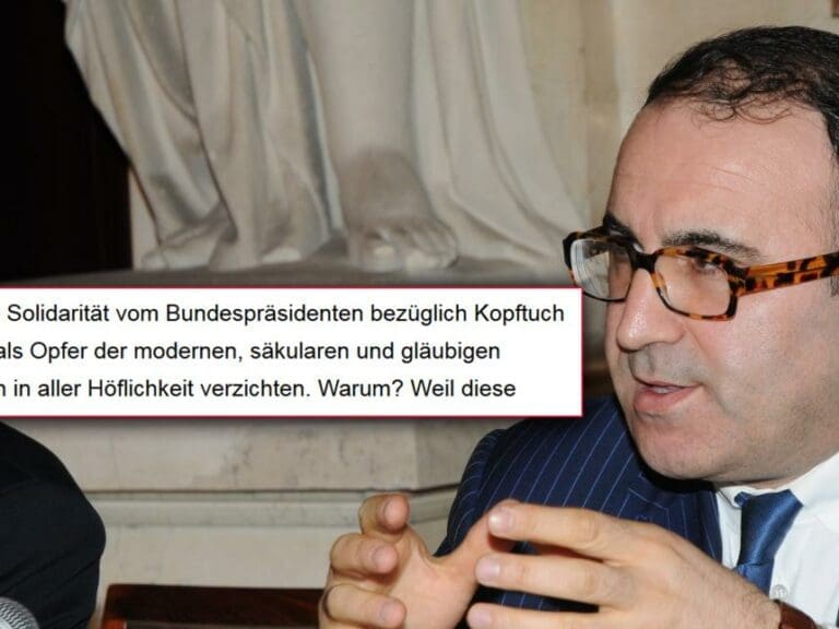 Kopftuch: Türken erteilen VdB "höfliche" Absage — Bild: Unzensuriert.at / Screenshot www.turkischegemeinde.at