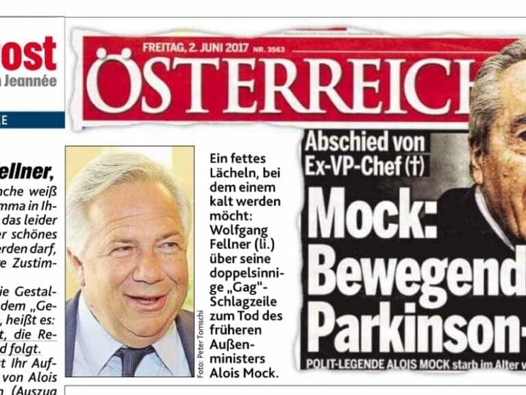 Jeannée gegen Fellner:  "Schuft" & "Alkoholiker" — Bild: Faksimile Kronen Zeitung vom 3. Juni 2017