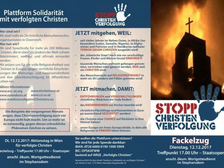 12.12.: Fackelzug gegen Christenverfolgung — Bild: zVg