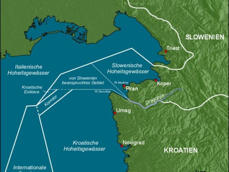 Adria-Grenzkonflikt Kroatien-Slowenien: Umstrittener Schiedsspruch in Kraft — Bild: wikimedia / Captain Blood (CC BY-SA 3.0)