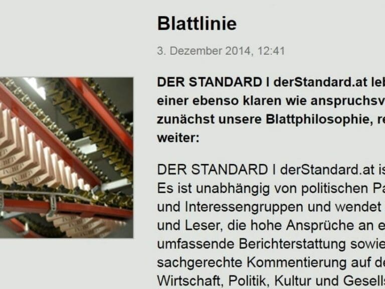 Vom Umgang mit dem "Standard" — Bild: Screenshot derstandard.at