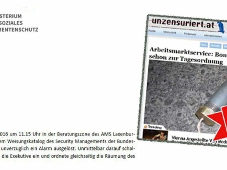 Stöger ist für Puls4 ein "Fake News"-Produzent — Bild: Parlamentarische Anfragebeantwortung bzw. Screenshot Puls4-Mediathek / Montage: unzensuriert.at
