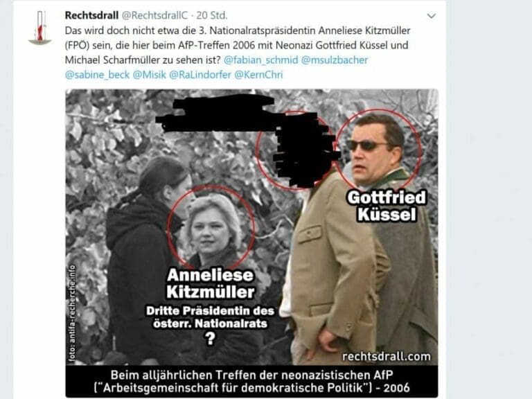 Blamage um "Nazi-Foto" mit FPÖ-Politikerin — Bild: screenshot twitter/ rechtsdrall