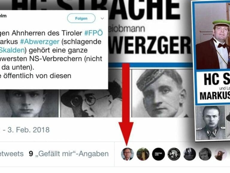 "NS-Verbrecher" Strache: "Like" von ORF-Wrabetz — Bild: Twitter.com / Markus Wilhelm