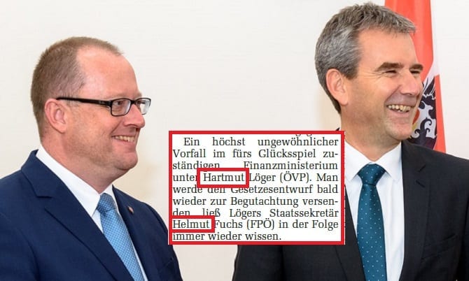 Hartwig Löger und Hubert Fuchs