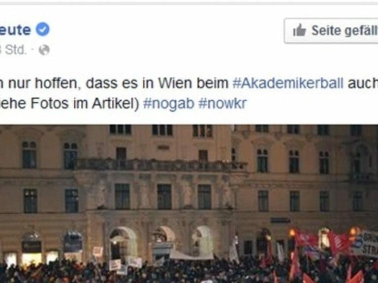 Gratisblatt Heute heißt Linksextremismus gut — Bild: Heute / Facebook (Screenshot)