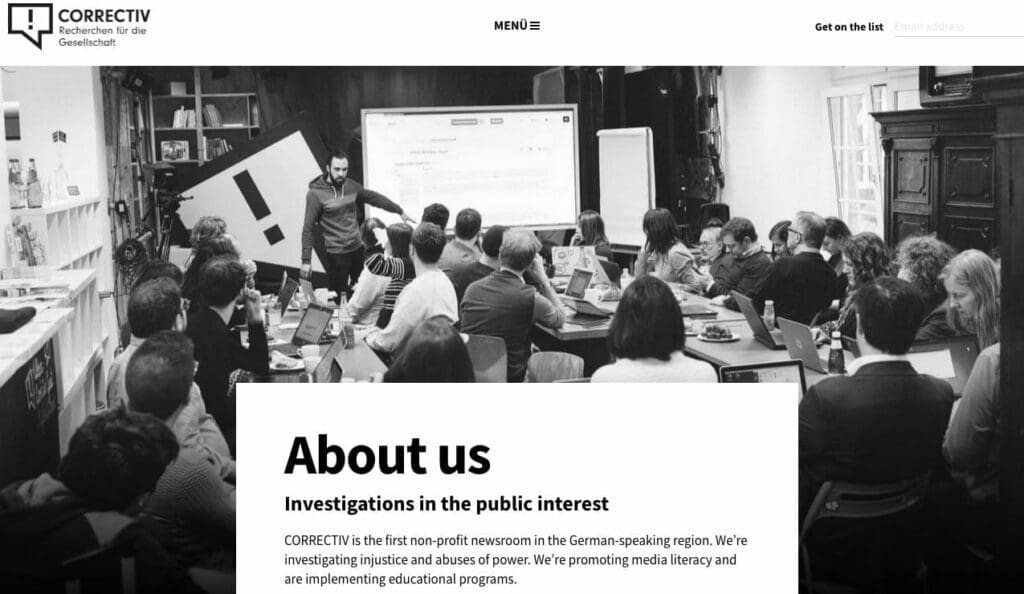 Screenshot / Correctiv-Homepage