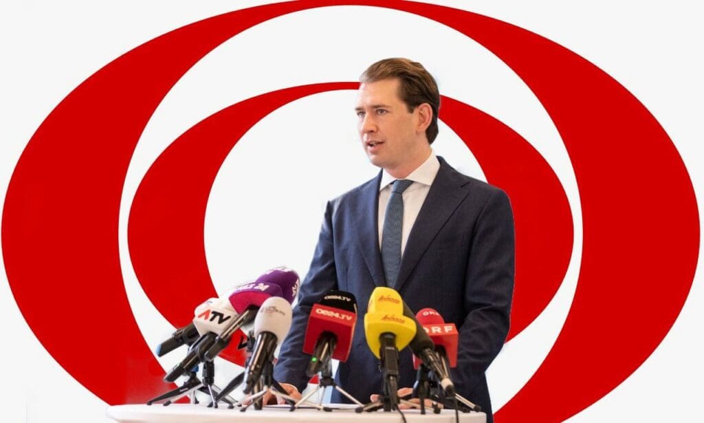 Sebastian Kurz und ORF-Logo