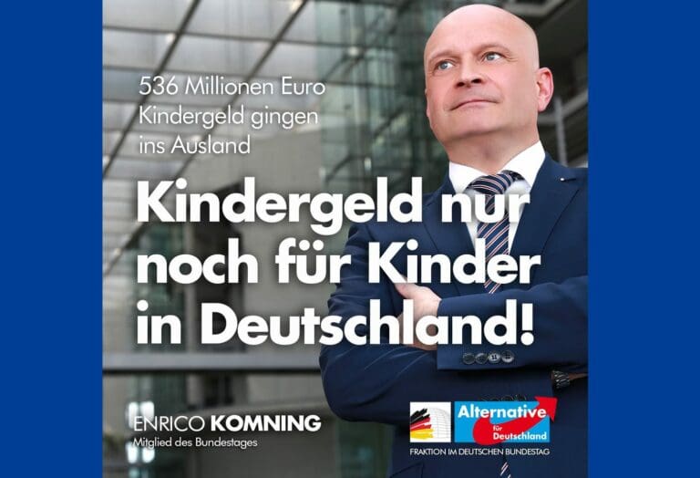 AfD-Politiker gegen „Kindergeld ins Ausland“ – Deutschland zahlte 2018 eine halbe Milliarde Euro — Facebook Enrico Komning