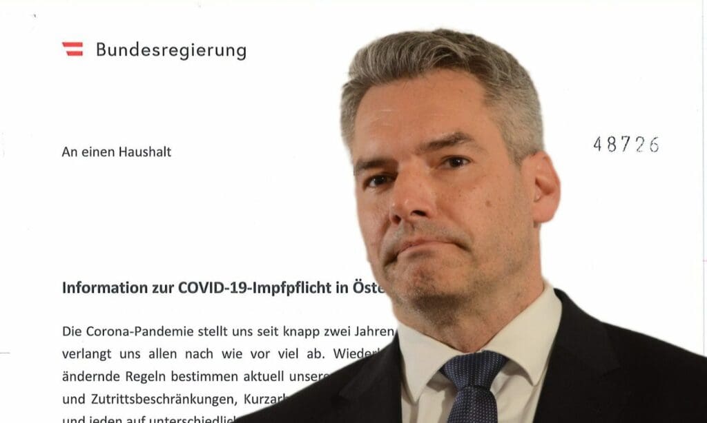 Brief von Regierung / Karl Nehammer