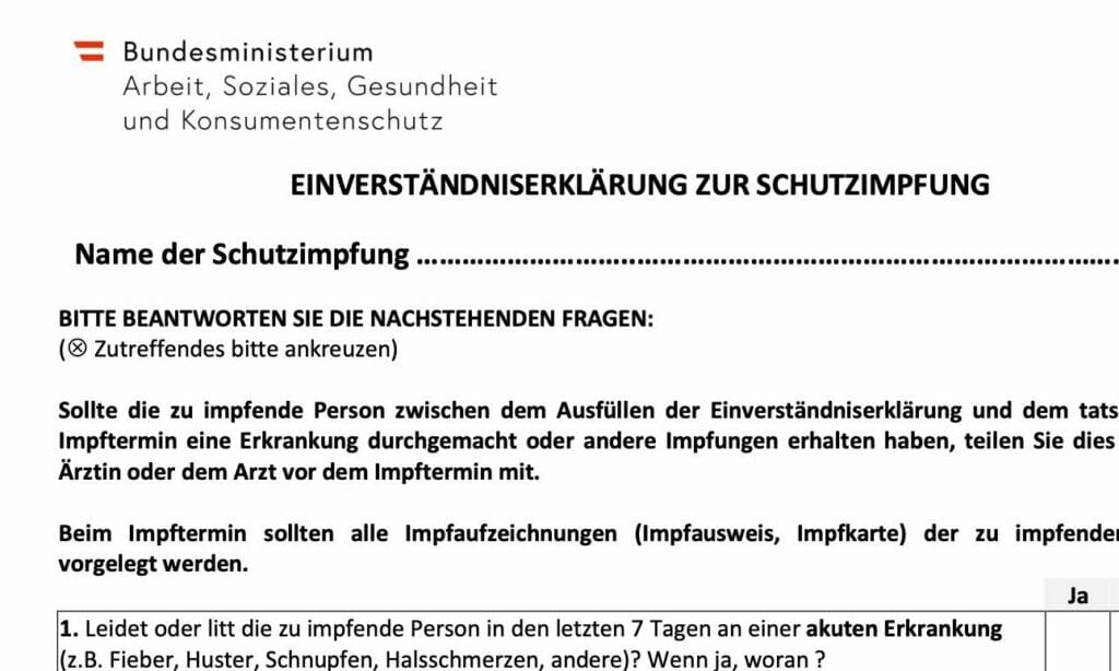 Einverständniserklärung