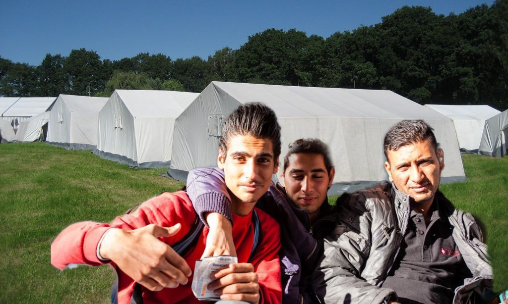 Asylanten und Zelte