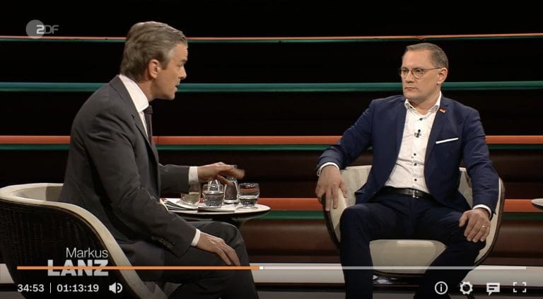 Markus Land und Tino Chrupalla — Screenshot / ZDF