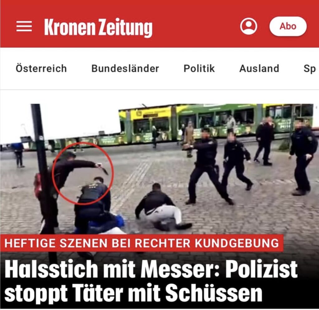 Screenshot, Kronen Zeitung