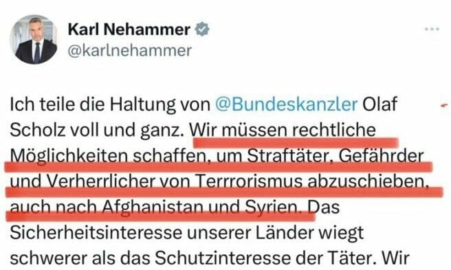 Nehammer auF X