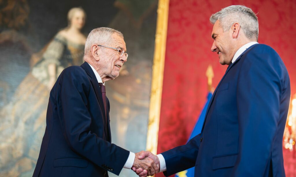 Van der Bellen und Karl Nehammer