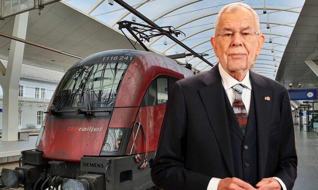 Alexander Van der Bellen und ÖBB-Railjet