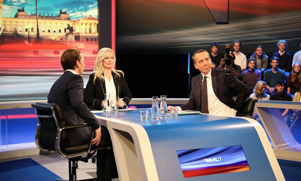 Sebastian Kurz, Claudia Reiter und Christian Kern