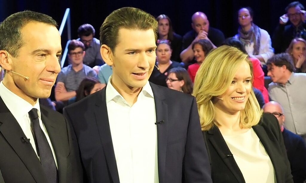 Christian Kern, Sebastian Kurz, Corinna Milborn