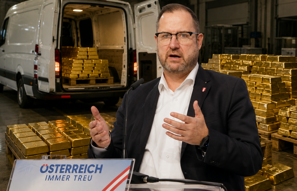 Hafenecker und Goldbarren